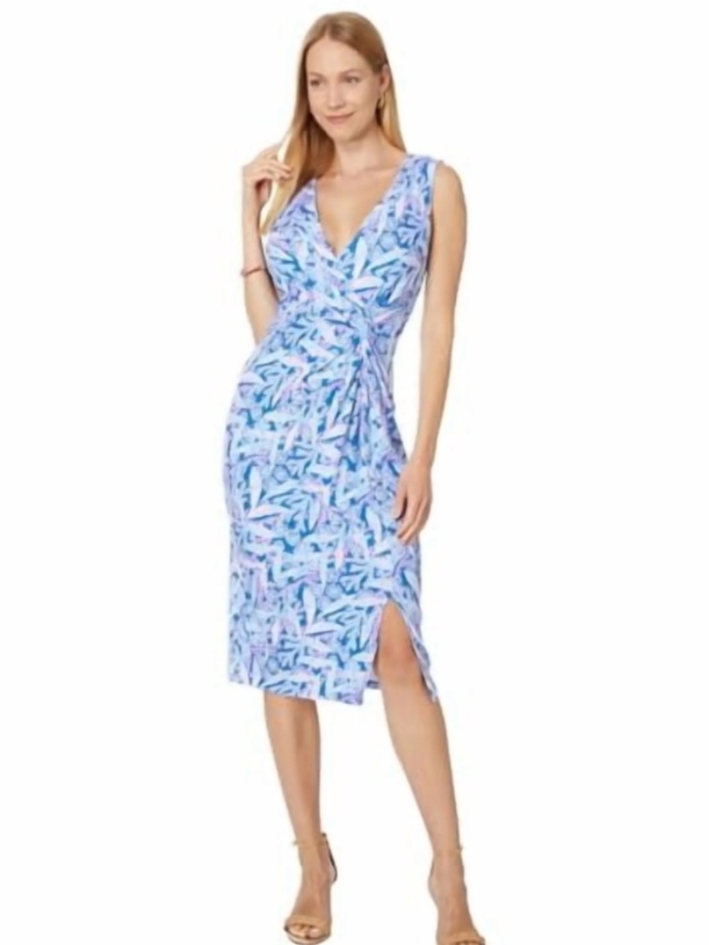 Lilly Pulitzer Obella V-Neck Midi Dress, Barton Blue
